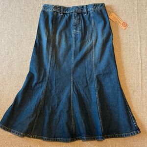 NEW Vtg Ralph Lauren Denim Trumpet Flare Skirt Y2K Cowgirl Chic Size 4 Western